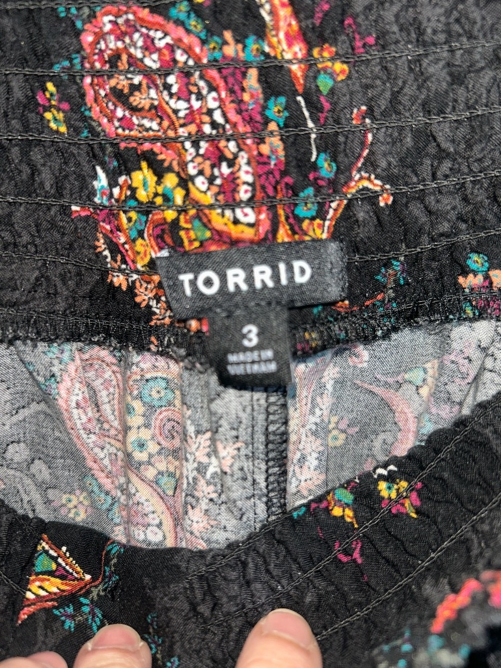 torrid Black Maxi Skirt with Pink Paisley Motif. 3x - Picture 2 of 5